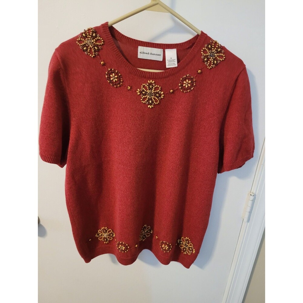 Women's Vintage Alfred Dunner Beaded Sweater Size MED